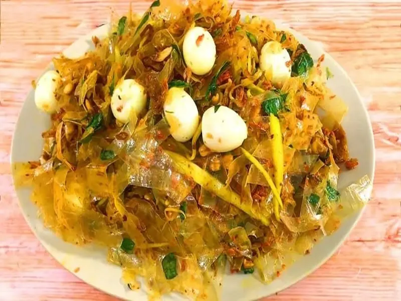 Bánh tráng tóp mỡ – Lòng đào – Phô mai Gu Tui