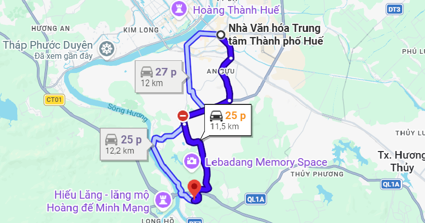 Hướng dẫn di chuyển đến chùa Phật Đứng Huế mà bạn cần biết