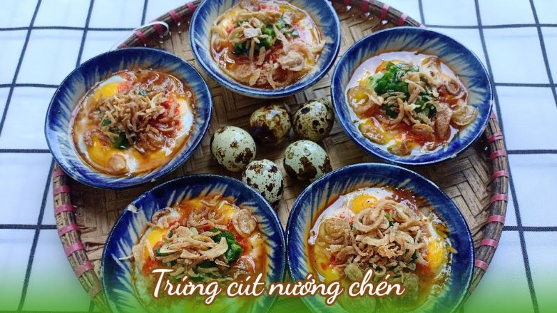 Trứng cút nướng chén